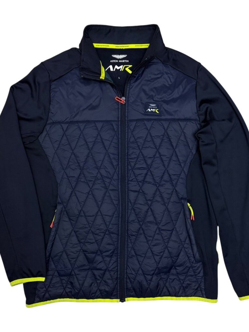 ASTON MARTIN RACING Light Puffer Jacket AMR Car Bomber Coat Mens Large